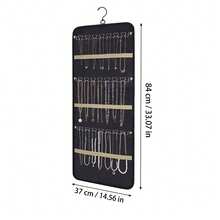 Large Capacity Jewelry Storage Hanging Bag, Double-Sided Wall-Mounted Closet Organizer, Suitable For Earrings/Necklaces/Rings, 360° Rotating Hooks, Dust-Proof Door-Back Storage, Women's Organization, Room Decor, Wedding Bathroom Decor, Back To School - Multicolor - View 15