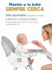 Eating Periquera Chair, For Baby, Multifunctional Folding 2 In 1, Removable Tray - Grey - View 8