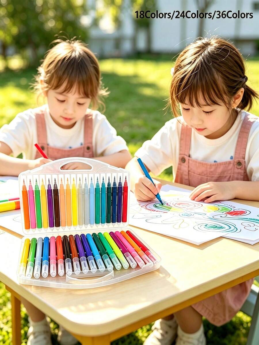 Soft Tip Watercolor Pens 18/24/36 Colors Smooth Vibrant Colors Suitable For Children Drawing DIY Greeting Card Writing - Multicolor - View 1