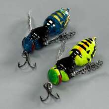 2 buah/paket, umpan pancing permukaan 6cm 9.1g, desain tawon realistis - MultiWarna - View 5