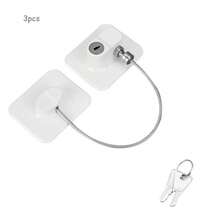 3 Pcs Child Safety Refrigerator Lock With Key, No Drill Easy Install Multi-Purpose Home Security Lock For Fridge Freezer Cabinet Drawer Wardrobe Window Oven Toilet Microwave Sliding Door Cupboard, Baby Proofing Lock Set, Christmas Shopping Gift - Multicolor - View 13