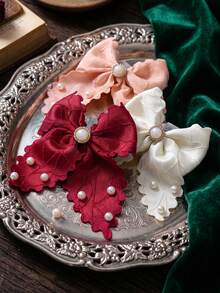 10/5/1pc Wavy Edge Bow Hair Clip, Durable And Non-Damaging, Vintage Sweet Hair Accessory For Updo - Suitable For Women And Girls, Daily Wear, School, Party, Vacation - Multicolor - View 6
