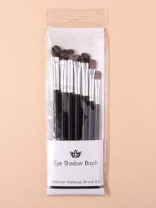 7Pcs Eye Makeup Brush Set, Horse Hair Material Brush Head Eyeshadow Brushe,Portable Eye Beauty Tools For Makeup Beginners - Multicolor - View 7