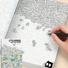 Doodle Tracing & Coloring Book, 29*21cm Large Format, Single-Sided Thick Paper, Anti-Bleed, Massive Collection Of Cute Doodle Patterns, Combines Line Tracing & Coloring Gameplay - Single Piece - View 10