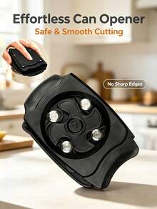 Manual Can Opener, Smooth Cutting No Burrs Edge Can Opener, Easy Rotation Opening Can Opener, No Sharp Edge Portable Can Opener, Kitchen Home Food Canned Jar Opening Manual Tool - View 1