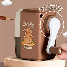 Pencil Sharpener, Authentic Capybara! Portable Cartoon Hand-Crank Pencil Sharpener, Manual Pencil Sharpener With Large Capacity Debris Collection Box, Suitable For Children, Students, School, Home Use Desktop Stationery - A - View 8