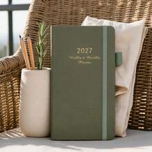 1pc Morandi Multicolor 2027 Portable Weekly/Monthly Planner, Hardcover Schedule Notebook, Pocket Memo Pad, Daily Planning & To-Do List Organizer, Halloween Holiday Itinerary, Christmas Event Memo, Back To School Academic Planning, Semester Time Management, Desktop Notes, Journal Content Transcription - Multi-color - View 8