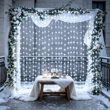 1pack Christmas Garland Festoon LED Curtain String Lights Battery Powered 8 Mode Lighting Wedding Fairy Light Halloween Christmas Decoration For Home Bedroom Garden - AA Battery Powered Curtain Lights - View 19