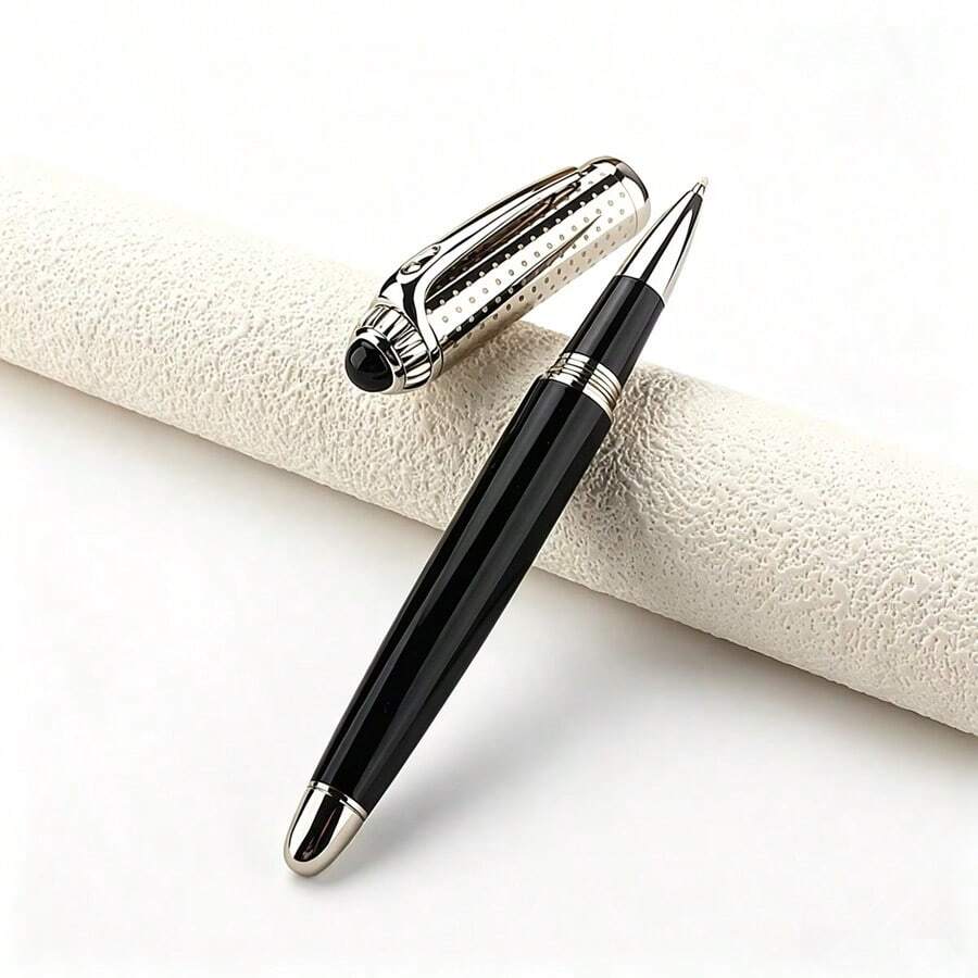 Luxury Black Metal Rollerball Pen Silver Trim Business Executive Writing Pen Office Gift For Men - 148 - View 1