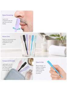 40pcs(With Storage Case) Manual Nose Hair Trimmer, Unisex Nose Hair Remover, 360° Rotating Grooming Tool, Portable Personal Care Tool For Home & Travel, Compact And Easy‑To‑Store Design - Multicolor - View 3