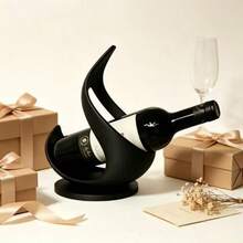 3D Printed Irregular Wine Rack, Smooth Curved Design, Sturdy Support For Standard Wine Bottles. Matte Black Surface, Delicate Texture. Circular Base Enhances Placement Stability. Suitable For Dining Table, Wine Cabinet, Bar Counter. Fits Home Display, Store Exhibition, Gift Giving. Modern Minimalist Appearance, Matches Various Home Decor Styles - Multicolor - View 9