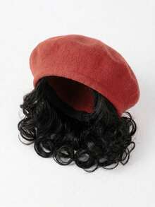 1pc Women's All-In-One Wig Cap, 2-In-1 Beret Hat, Women's Hat, Winter Hat, Hair Cap, Suitable For Daily Wear And Styling - Multicolor - View 7