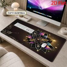 This Large 2D Mouse Pad Features A Beautiful Mandala Flower Design, A Mysterious Lotus Pattern, And An Elegant Art Deco Style. Perfect For New Year's Celebrations, It Boasts A Soft-Touch Surface That Is Stain-Resistant, Durable, And Comfortable. - Mouse Pad - View 4