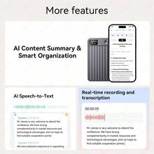 LIGE's New Smart Recording Card Supports Playback, Speech-To-Text, Text Translation, Meeting And Phone Recording, And Real-Time Recording A Slim, Portable, And Versatile Recording Card. - View 6