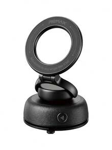 REMAX Vacuum Suction Magnetic Car Phone Mount, N55 Strong Magnetic Hold, 360° Rotation & 170° Foldable Dashboard Phone Holder, One-Hand Use, MagSafe Compatible, Magnetic Ring Included, Car Accessories, Car Essentials, Car Stuff - -c36i - View 10