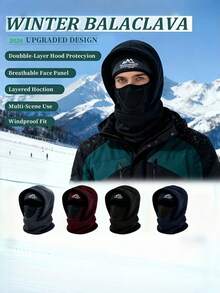 1pc Warm Windproof Double-Layer Breathable Full Face Balaclava (Unisex), Suitable For Skiing, Snowboarding, Motorcycle Riding And Various Outdoor Winter Sports; Combines Neck Protection And Cold Resistance Functions, Suitable For Multiple Scenarios And Daily Protection. - Multicolor - View 1