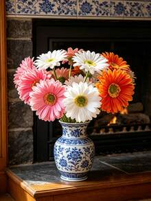 6pcs Artificial African Chrysanthemum Flowers, High Quality Antioxidant, Realistic Touch, Suitable For Indoor Decoration, Home Decor, Bedroom Decor, Wedding Decor, Office Decor, Cafe Decor, Valentine's Day Gift, Birthday Gift, Mother's Day Gift, Valentine's Day, Party Gift Set, Indoor, Home, Wall, Bathroom, Bedroom - Multicolor - View 8