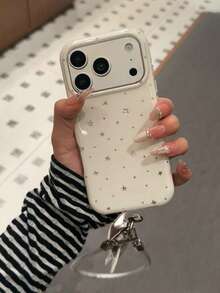 Ins Style Laser Powder Star Phone Case Compatible With Apple 17 Pro Max, New 16, 15 Pro, 14 PM Protective Shell, Sweet Cool Star Design, Women's Niche Case For 16 Pro Max, 18, 15 Pro Max, 18 Pro Max - White - View 7