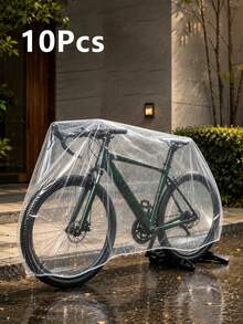 1/3/5/10pcs Road Vehicle Protective Cover, High Transparency Material Doesn't Block Color, Elastic Closure Quick Wear, Fits Road Vehicles, Mountain Bikes And Various Cycling Gear, Portable Transparent Bicycle Cover - Bicycle Transparent Cover - View 12