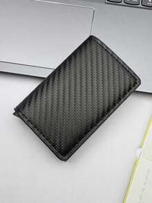 1pc Men's Wallet, 3 Colors Available, Carbon Fiber Card Holder, Automatic Pop-Up Aluminum Alloy RFID Card Clip, Anti-Theft & Anti-Demagnetization, Card Protective Case, Suitable For Formal/Business Occasions, Men's Mini Wallet - Multicolor - View 14