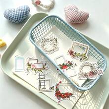 1/2packs Cute Youth Window Flower Stickers Decoration Laptop Phone Skateboard Waterproof DIY Scrapbooking Journaling - Grid - View 7