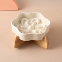 Flower-Shaped Slow-Cooking Bowl - Ceramic Anti-Tip Dog And Cat Bowl With Rack - Anti-Choking Slow-Feeding Pet Food Dish - Small Dog Food Bowl - 250ml - View 10