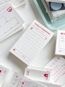 Cute Red Line Loose‑Leaf Refill Paper, Multifunctional Planner Inserts, Expense Tracker, Weekly Calendar, Daily Schedule & Book Review Inner Pages, Journal Accessories - one-size - View 7