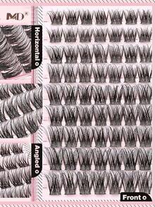 168-144pcs D Curl Single Cluster False Eyelash Extension Set, Fine Fluffy Texture, Includes Eyelash Glue, Sealer And Tweezers, 8-16mm, 6 Mixed Lash Cluster Set - Pink - View 6