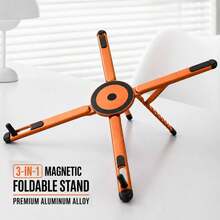 Aluminum Alloy Phone & Laptop Stand With Magnetic Base And 8-Level Height Adjustment, Foldable Desktop Stand For Laptops, Tablets And Smartphones - New Arrival - View 5