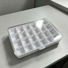 1件白色可拆卸凝膠指甲油瓶收納盒，多格美甲刷與指甲锉展示架，梳妝台口紅樣品收納盒，便攜式化妝品收納容器 - 彩色 - 查看 10