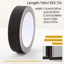 1pc 10m Matte Black Wood Grain Edge Trim Tape - Self-Adhesive Peel-And-Stick Furniture Tape - Easy To Cut, Suitable For Doors, Windows, Furniture And Wall Decoration - A - View 4