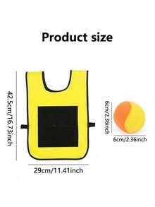 1 Set Children Sticky Vest & Ball Kindergarten Parent-Child Interactive Toy Outdoor Throwing Sticky Target Training Equipment Suitable For Kids Multi-Player Outdoor Interactive Game (Ball Color Random) - Multicolor - View 10