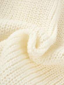 Women's Slouchy Half Zip Stand Collar Sweater Autumn Winter New Fitted Drop Shoulder Pullover Knit Top Solid Color Soft Long Sleeve Innerwear Outerwear - White - View 6