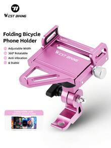 WEST BIKING Folding Bike Dedicated Phone Mount Rust Resistant And Durable Aluminum Alloy 360° Rotatable And Anti Slip Phone Holder - Multicolor - View 1