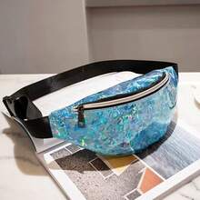 Personalized Fashion Waterproof Fanny Pack PU Large Capacity Wallet Holiday Travel Outdoor Running Shoulder Bag Women's - Multicolor - View 7