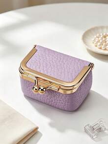 CHARM INFINITE Multi-Color Cute Artificial Leather Kiss Lock Mini Jewelry Box, Hard Shell Portable Storage Bag, Organizes Rings Earrings Necklaces, Compact Travel Organizer, Sweet Women's Accessory Storage Small Gift - Multicolor - View 14