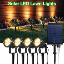 戶外太陽能聚光燈 LED 景觀燈/分體聚光燈 IP44 地插草坪燈 8 種照明模式 自動開關 太陽能壁燈與地燈二合一 暗光感應燈控 適合聖誕節、萬聖節、感恩節裝飾燈 花園庭院陽台草坪路邊別墅遊樂場 可調光束 太陽能樹燈 戶外景觀照明燈具 - 太陽能分體射燈-4頭 - 查看 13