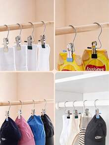 20/10/1pc Iron Boot Hook Clip, Multi-Functional Hanging Clip, Suitable For Pants, Towels, Hats, Non-Closet Storage, Convenient To Use And Versatile - Multicolor - View 3