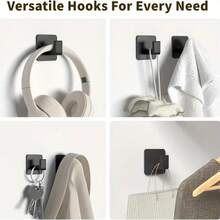 1pc Self-Adhesive Bathroom Towel Hook, Wall-Mounted Bathrobe Rack, No-Drilling Strong Sticky Space-Saving Storage, Easy Install, Modern Minimalist Decor For Home, Bathroom, RV, Dorm, Summer Coastal Style, Perfect Housewarming Gift - Multicolor - View 5