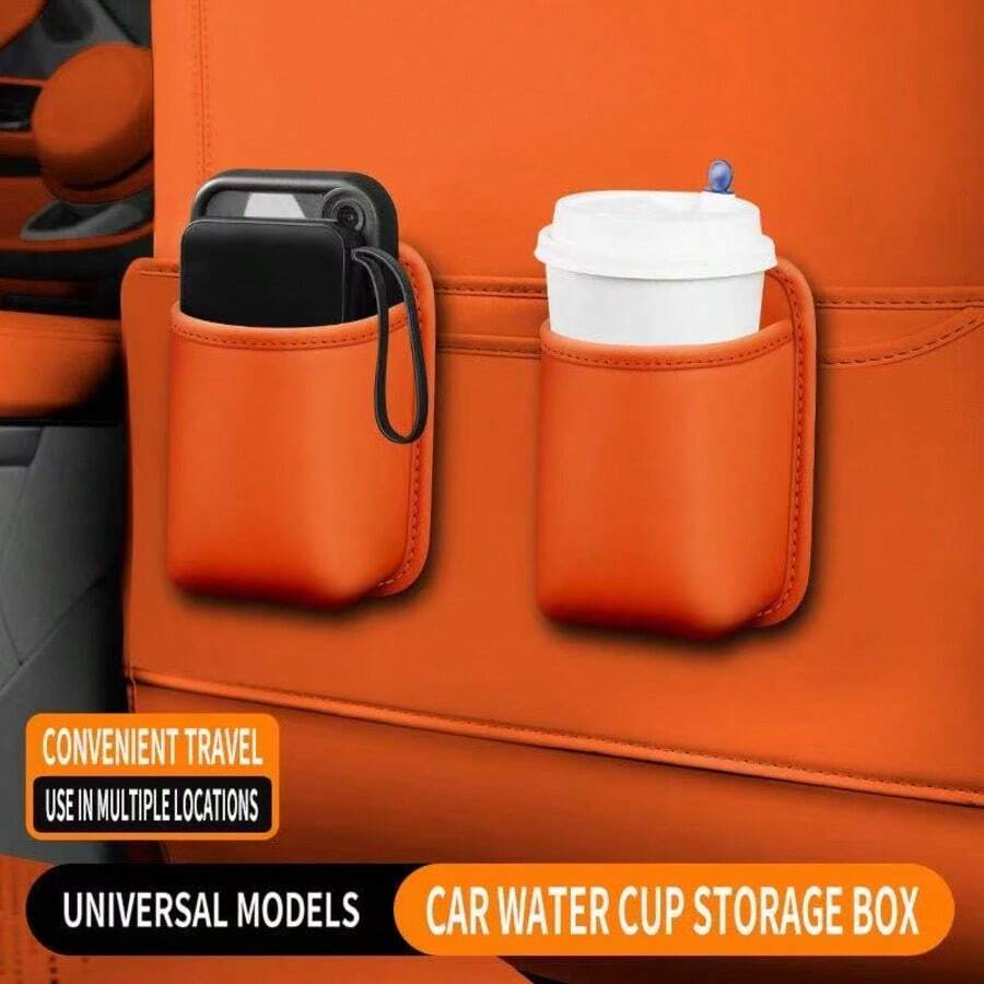 1pc Car Door Side Storage Box, Multi-Functional Rear Seat Organizer With Cup Holder, Side-Mounted Beverage Rack