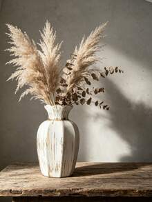 1pc Ceramic Vase White Gold Decorative Dried Flower Vase Home Decor - 1PC - View 8
