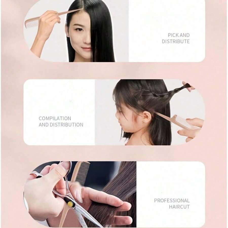 1/2/4 buah Sisir Ekor Tikus Lipat, Sisir Pemisah Rambut Bergigi Halus Portabel, Sisir Penata Rambut Anti-Statis untuk Mengepang, Membagi Rambut, Memotong Rambut, Sisir Rambut untuk Bepergian - beraneka warna - View 1
