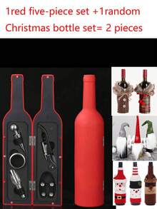 5/3pcs Stainless Steel Bottle Opener Gift Set/Christmas Wine Bottle Decor Set, Suitable For Kitchen Storage, Home Decor, Beverage, Milk Can Opener, Holiday Party Decoration, Gift For Dad/Personalized Gift, Christmas Gift - Black - View 21