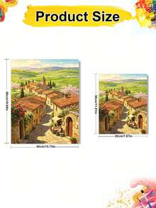 DIY Italian Tuscan Village Spring Landscape (Frameless Or Framed 8x12 / 16x20 Inches) Paint By Numbers Kit(Acrylic) Arts & Crafts For Adult Beginners, Home Wall Decor, And Unique Holiday Gifts - Sets - View 2