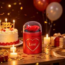 1 buah Kotak Perhiasan Mawar Geser Romantis, Desain Berbentuk Hati, Cocok Untuk Menyimpan Cincin, Kalung, dan Berbagai Aksesoris Kecil - Kotak perhiasan berputar - View 4