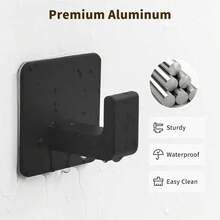1pc Self-Adhesive Bathroom Towel Hook, Wall-Mounted Bathrobe Rack, No-Drilling Strong Sticky Space-Saving Storage, Easy Install, Modern Minimalist Decor For Home, Bathroom, RV, Dorm, Summer Coastal Style, Perfect Housewarming Gift - Multicolor - View 6