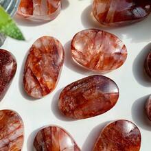 1pc Beautiful Fire Quartz Palm Stone Is An Ideal Interior Decorative Stone, Affordable And A Perfect Gift For Friends And Family. - Multicolor - View 7