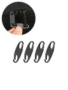 2/4pcs Double-Ended Small Carabiner, S-Shaped Carabiner, Keychain, Small Alloy Spring Hook Zipper Clip, Suitable For Fishing/Camping/Outdoor Activities, Zipper Lock, Zipper Head Replacement, Zipper Connector, Anti-Theft School Supplies Teacher Gift Back To School Teacher Accessories - Black - View 9
