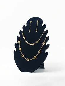 1/2/3pcs Jewelry Display Stand Bust Holder, Necklace Pendant Earring Display Rack Stand, Jewelry Tower Stand, For Necklace, Pendant, Earring, Display Rack - Flame Flocking - View 3