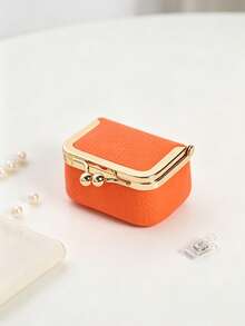 CHARM INFINITE Multi-Color Cute Kiss Clasp Mini Jewelry Box, Faux Leather Portable Travel Jewelry Organizer, Storage For Earrings, Rings, Necklaces, Pocket-Sized Compact Jewelry Storage Bag, Women's Holiday Birthday Small Gift - Multicolor - View 12